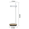 Modern white LED table lamp with faux timber base