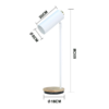Modern white desk lamp with adjustable head and wireless charger