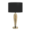 Black chrome glass table lamp with black shade
