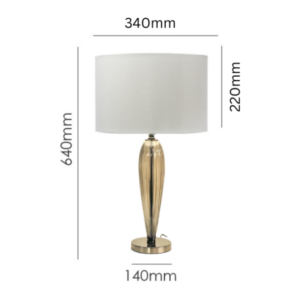 Modern table lamp with black chrome smoke glass base