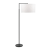 LLF Black Kardinia White Floor Lamp with black powder coated base and clean white drum shade