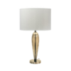 White drum shade table lamp for bedroom or living room