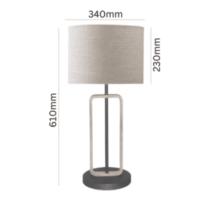 LLT Hamish Vanilla Table Lamp with timber and graphite base