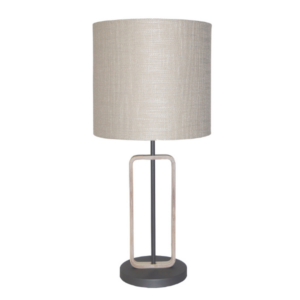 LLT Hamish Vanilla Table Lamp with timber and graphite base