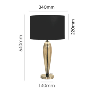 Modern black table lamp for bedroom or living room