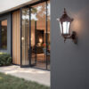 Antique brass outdoor wall light for porches and garden walls with E27 socket
