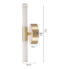 Dimmable interior wall light with warm 3000K glow and brass finish