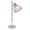 LLT Caddy Pink Table Lamp with chrome base and adjustable pink spotlight
