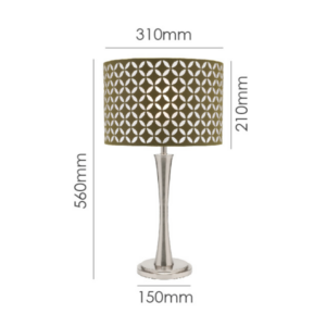 Modern LLT Marilyn Green Lamp with nickel base and geometric design