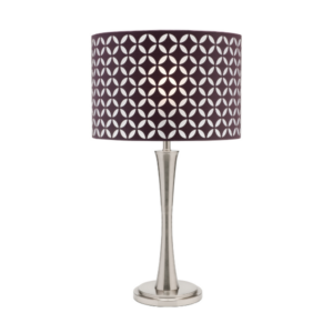 LLT Marilyn Purple Table Lamp with brushed nickel base