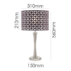 Modern brushed nickel bedside lamp with geometric shade