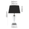 Crystal table lamp with black tapered shade