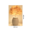 Soft feather table lamp with cement finish base
