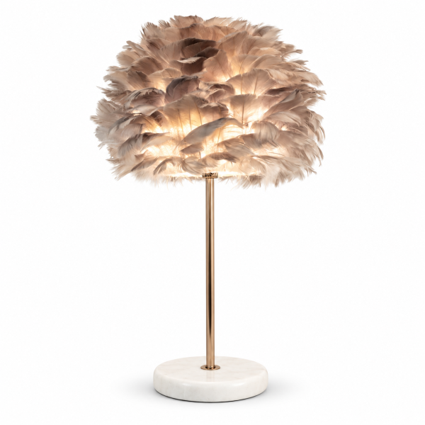 grey feather shade table lamp