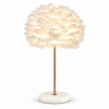 bedside table lamp white feather shade