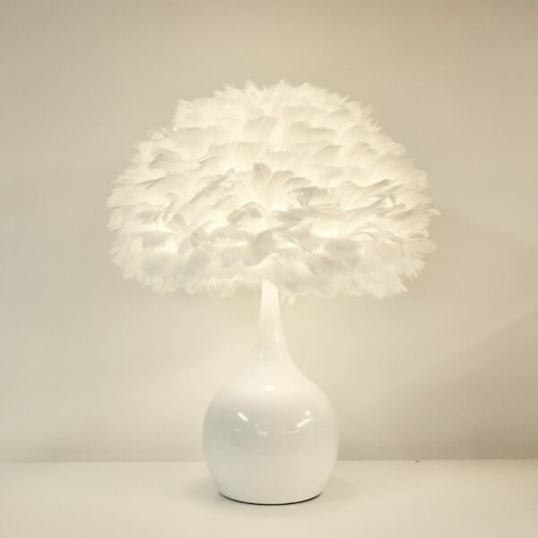 Soft white feather lamp with touch control base
