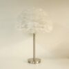 Soft white feather lamp with nickel finish base