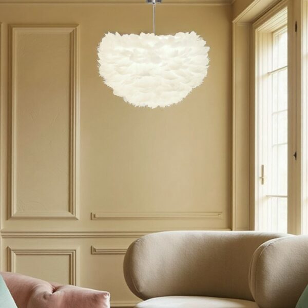 Modern feather pendant lamp for cozy home lighting