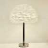 Elegant white feather lamp for bedroom or living room