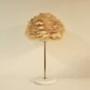 Luxury bedside feather lamp for cozy bedroom decor