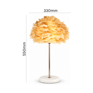 natural feather shade table lamp