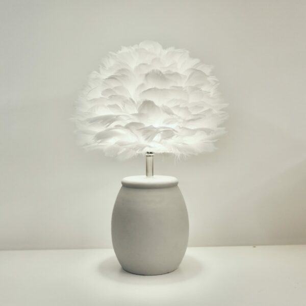 Decorative white feather lamp for living room