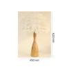 Feather table lamp with natural timber-look base