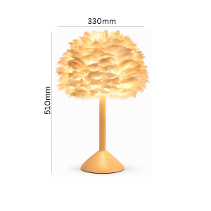 natural feather shade table lamp