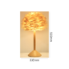 Feather table lamp for cozy bedroom lighting