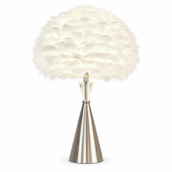 feather table lamp crystal detail
