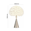 feather table lamp crystal detail