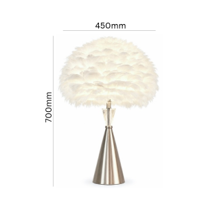 feather table lamp crystal detail