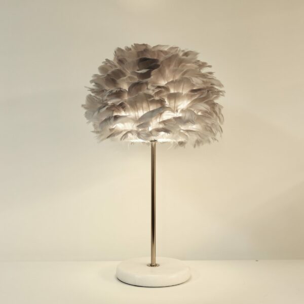 Modern feather lamp for bedroom or living room decor