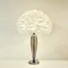 Decorative table lamp with soft feather shade