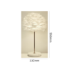 White feather lamp with marble base and rose gold finish