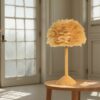 Natural feather lamp with warm ambient glow