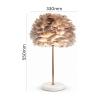 grey feather shade table lamp