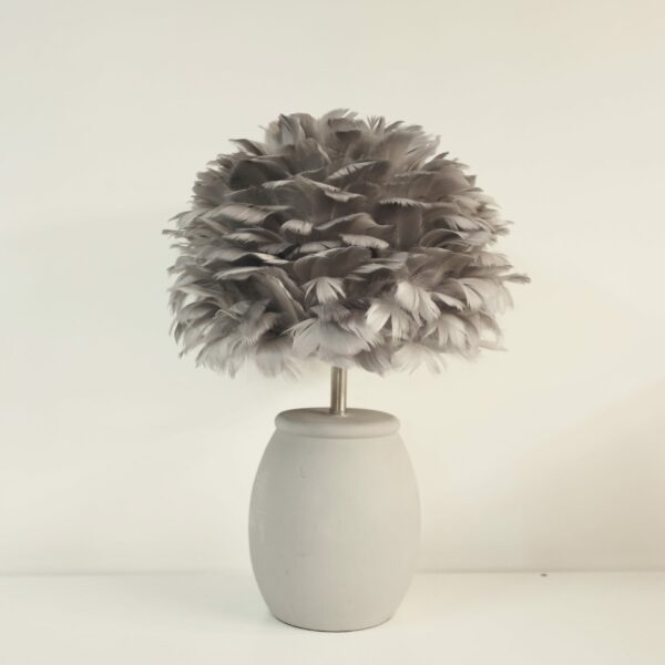 Cozy lighting with grey feather table lamp