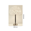 Feather table lamp with black chrome stand