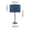 Blue textured drum shade table lamp for modern interiors