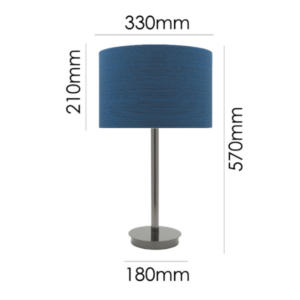 Blue textured drum shade table lamp for modern interiors