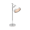 LLT Caddy White Table Lamp with chrome base and adjustable spotlight head