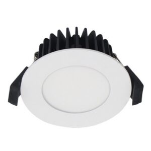 LLD-1001-5 LED downlight 10W 5000K cool white with 70mm cut-out, IP44, dimmable white finish