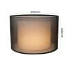 Civic black organza double layer drum lamp shade 42cm showing sheer black outer and white linen inner against white background