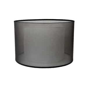 Civic black organza double layer drum shade side profile showing 245mm height and layered fabric construction detail