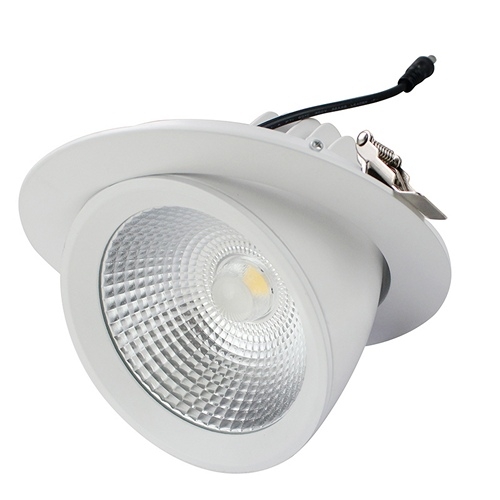 LLD-2001-4 LED gimbal downlight 20W 4000K natural white with 140mm cut-out, IP40, dimmable white gimbal ring