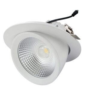 LLD-3001-4 LED downlight 30W 4000K natural white with 140mm cut-out, IP40, dimmable white gimbal ring
