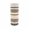 LLT Vardy Bronze Table Lamp with chrome nickel base and warm bronze and white striped cylindrical shade