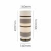 LLT Vardy Bronze table lamp featuring bold bronze and white horizontal striped cylindrical shade on chrome base