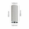 LLT Vardy Grey table lamp featuring slim nickel base and textured grey cylindrical shade